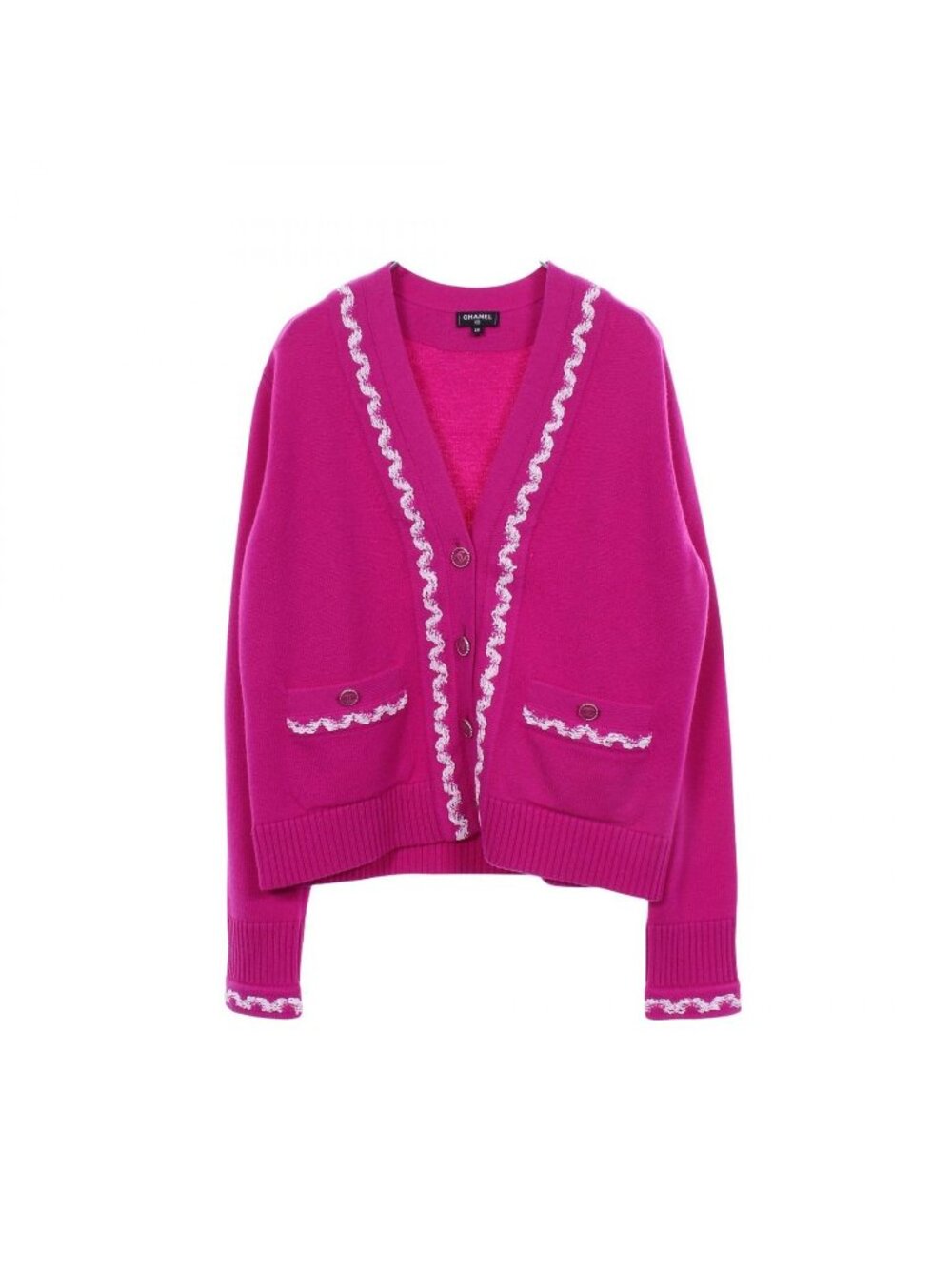 Chanel Cardigan CC Logo Button Cashmere